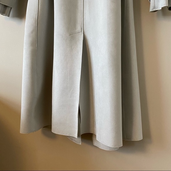 Zara-Faux Suede Trench Midi Length Coat - Picture 10 of 14